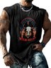 Mens Crewneck Tank Tops Western Rodeo Beach Sleeveless Shirt