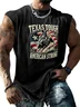 Mens Crewneck Tank Tops American Flag Western Rodeo Beach Sleeveless Shirt