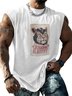 Hardaddy X Mikekoubou Mens Crewneck Tank Tops Mexican Lucha Libre Kitty Beach Sleeveless Shirt