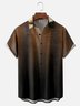 Gradient Texture Chest Pocket Short Sleeve Casual Shirt