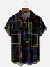 Hardaddy Men's Rainbow Line Print Casual Short Sleeve Hawaiian Shirt