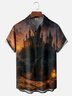 Moisture-wicking Magician Castle Fun Art Chest Pocket Casual Shirt