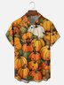 Moisture-wicking Autumn Harvest Pumpkin Chest Pocket Casual Shirt