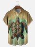 Moisture-wicking Fun Turtle Art Chest Pocket Hawaiian Shirt