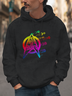 Gradient Color Letters Spaceship Hoodie Sweatshirt
