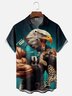Moisture-wicking American Football Strong Eagle Art Philadelphia Chest Pocket Casual Shirt