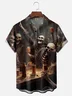 Moisture-wicking Oktoberfest Skeleton Beer Carnival Chest Pocket Casual Shirt