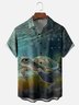 Moisture-wicking Fun Sea Turtle Ocean Art Chest Pocket Hawaiian Shirt