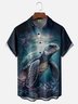 Moisture-wicking Fun Sea Turtle Ocean Art Vacation Chest Pocket Hawaiian Shirt