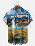 Moisture-wicking Landscape Chest Pocket Hawaiian Shirt