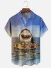 Moisture-wicking Shark Sushi Chest Pocket Hawaiian Shirt