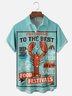 Moisture-wicking Lobster Festival Chest Pocket Hawaiian Shirt