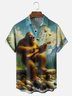 Moisture Wicking Guitar Music Bigfoot Chest Pocket Hawaiian Shirt