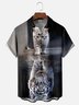 Moisture Wicking Funny Cat Tiger Chest Pocket Hawaiian Shirt