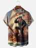 Moisture Wicking Pirate Navy Bigfoot Chest Pocket Hawaiian Shirt