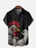 Moisture Wicking Funny Chicken Chest Pocket Hawaiian Shirt