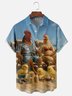 Moisture Wicking Funny Beach Chicken Chest Pocket Hawaiian Shirt