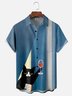 Moisture Wicking Wine Glass Black Cat Chest Pocket Hawaiian Shirt