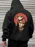 Japanese Ukiyoe Samurai Cat Casual Hoodie Sweatshirt