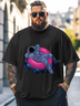 Hardaddy x Digital Carbine Big Size Men's Fun Astronaut Space Swimming Ring Multicolor Loose T-shirt