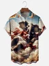 Moisture-wicking American Football Elephant Red Art Alabama Chest Pocket Casual Shirt