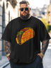 Big Size Men's Fun TACO Art Print Loose T-shirt