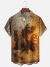 Moisture-wicking Halloween Headless Horseman Pumpkin Art Chest Pocket Casual Shirt