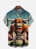 Moisture-wicking American Football Longhorn Art Texas Chest Pocket Casual Shirt