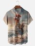Moisture-wicking Fun Surf Chicken Chest Pocket Hawaiian Shirt