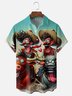 Moisture-wicking Funny Shocked Denim Chest Pocket Casual Shirt