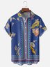 Moisture-wicking Italian Style Mediterranean Pattern Chest Pocket Resort Shirt