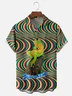 Moisture-wicking Hippie Frog Chest Pocket Casual Shirt