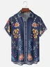 Moisture-wicking Italian Style Mediterranean Floral Chest Pocket Hawaiian Shirt