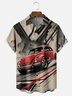 Moisture-wicking Vintage Car Racing Chest Pocket Casual Shirt