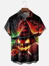 Moisture Wicking Halloween Pumpkin Bat Football Chest Pocket Hawaiian Shirt