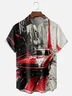 Moisture-wicking Vintage Car Racing Chest Pocket Casual Shirt