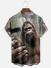 Moisture-wicking Bigfoot Camping Selfie Fun Chest Pocket Hawaiian Shirt