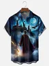 Moisture-wicking Magic Castle Art Harry Chest Pocket Hawaiian Shirt