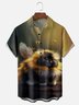 Moisture-wicking Fun Bee Cat Funny Chest Pocket Casual Shirt