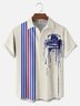 Big Size Moisture-wicking Technology Space Robot Star Art Wars Chest Pocket Bowling Shirt