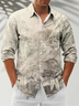 Moisture-Wicking Botanical Chest Pocket Long Sleeve Casual Shirt