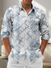 Moisture-Wicking Geometric Chest Pocket Casual Long Sleeve Shirt