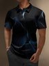 Moisture-Wicking 3D Gradient Abstract Stripe Short Sleeve Golf Polo