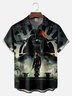 Big Size Moisture-wicking Dark Star Art Chest Pocket Casual Shirt