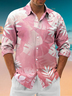 Moisture-Wicking Botanical Chest Pocket Casual Long Sleeve Shirt
