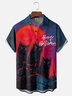 Moisture-wicking Halloween Cat Chest Pocket Casual Shirt