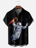 Hardaddy x Digital Carbine Moisture-Wicking Abstract Gradient Color Universe Astronaut Chest Pocket Hawaiian Shirt