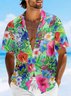 Moisture-wicking Floral Chest Pocket Hawaiian Shirt