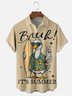 Moisture-Wicking Surfboard Duck Floral Chest Pocket Hawaiian Shirt