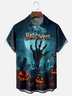 Moisture-wicking Halloween Hand Chest Pocket Casual Shirt